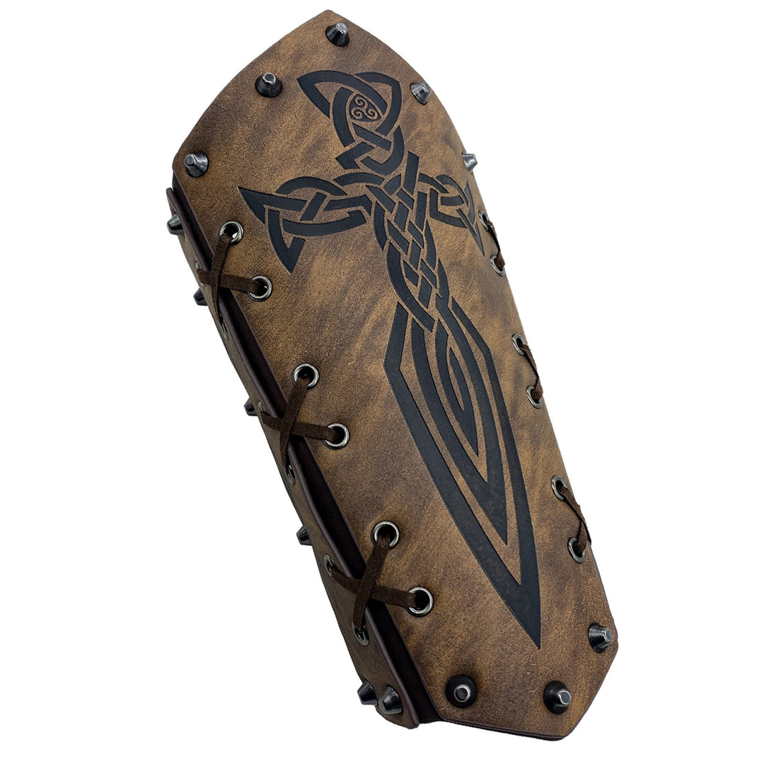 WorldNorse Viking Warrior Bucket Spike Lace Up Arm Bracers - image 13