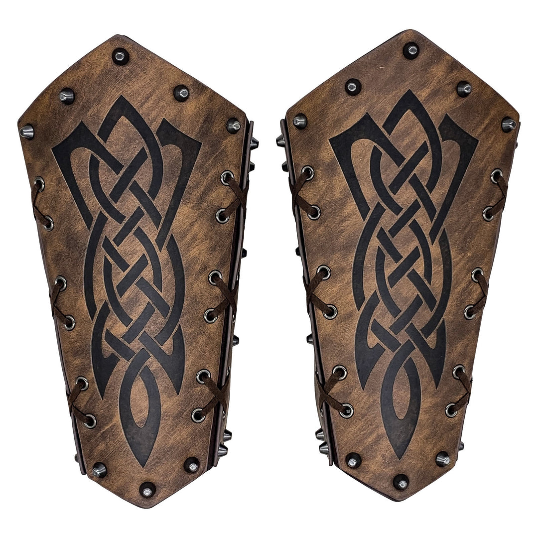 WorldNorse Viking Warrior Bucket Spike Lace Up Arm Bracers - image 2