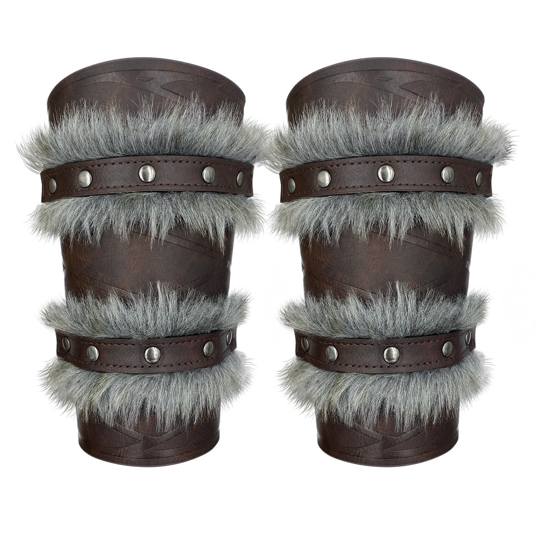 WorldNorse Medieval Knight Double Layer Raw Edge Arm Bracers - image 8