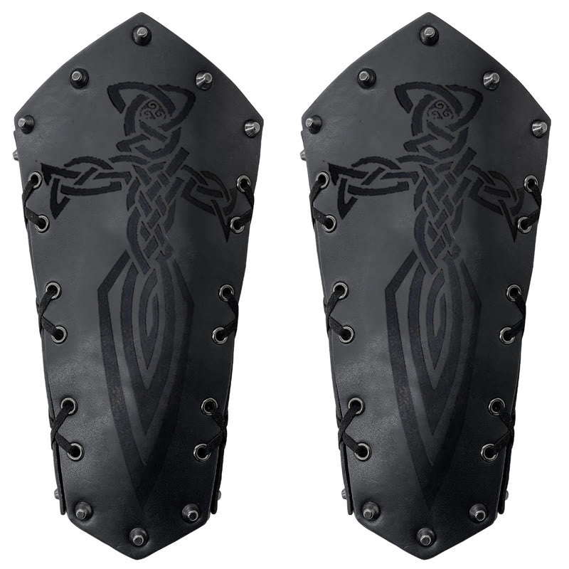 WorldNorse Viking Warrior Bucket Spike Lace Up Arm Bracers - image 15