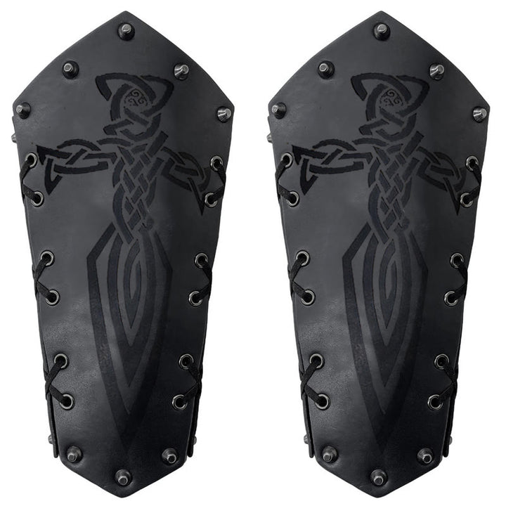 WorldNorse Viking Warrior Bucket Spike Lace Up Arm Bracers - image 15