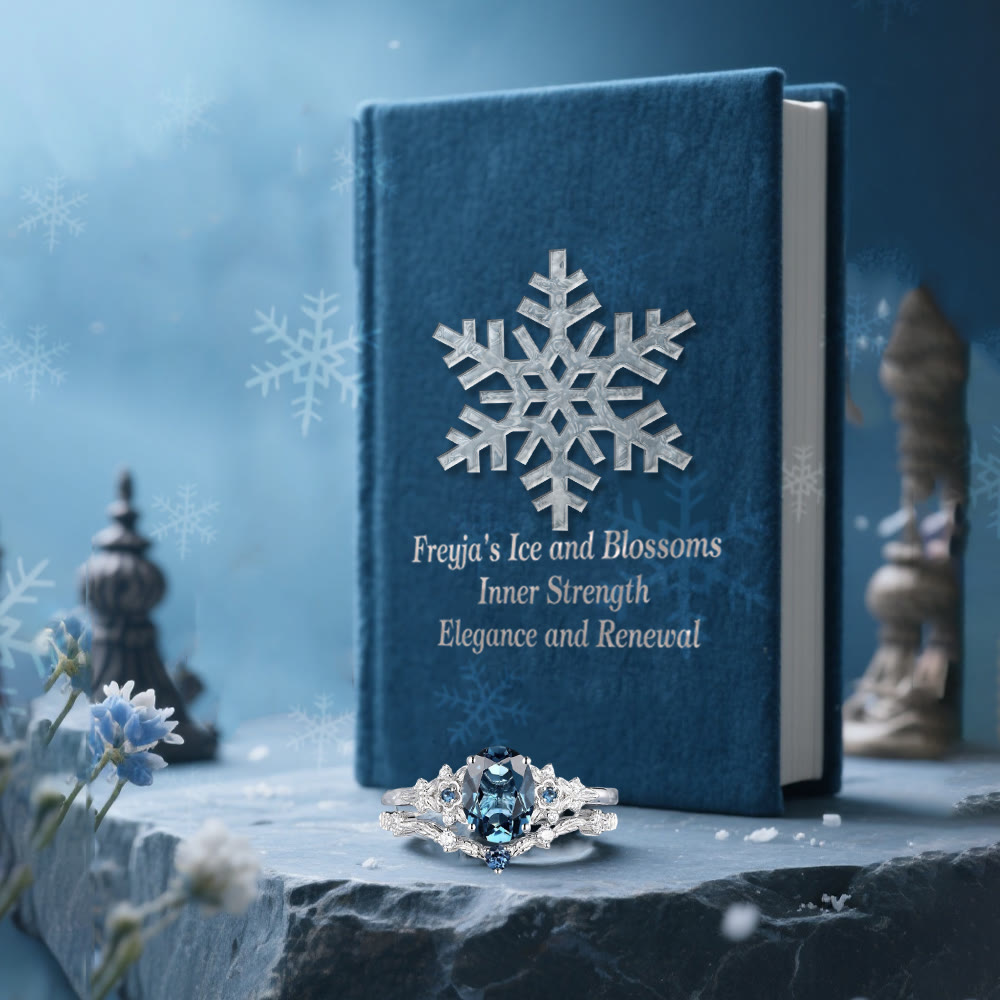 WorldNorse Freyja's Ice And Blossoms Ring Set - image 3