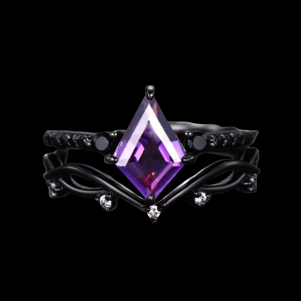 WorldNorse Norse Midnight Magic Ring Set - Amethyst - UK Size T1/2（US 10） - image 1