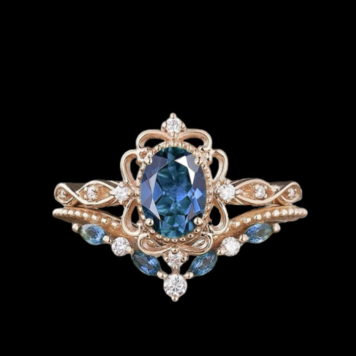 WorldNorse Elven Roots Of Yggdrasil Ring - Sapphire - UK Size T1/2（US 10） - image 7