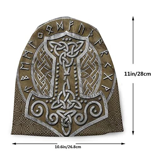 WorldNorse Mjolnir Celtic Knot Brown Beanie - image 2