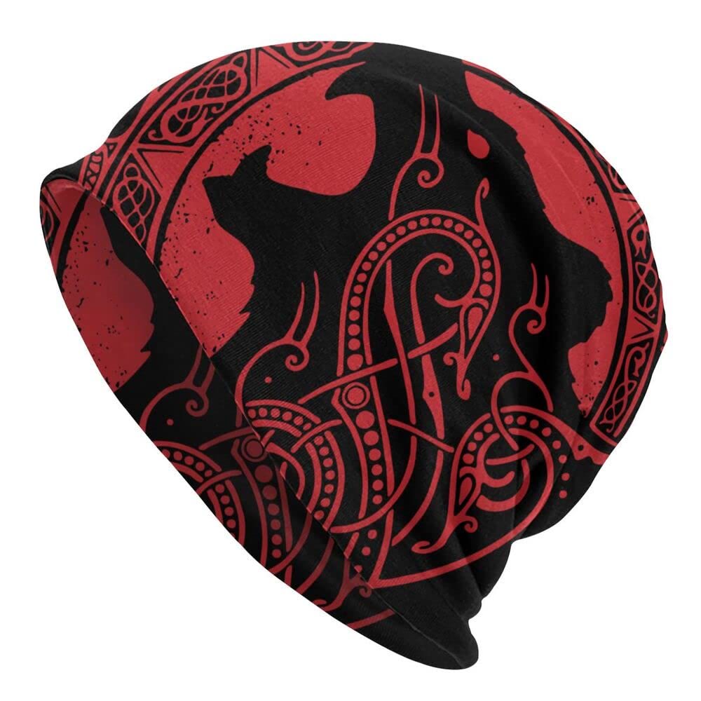 WorldNorse Viking Wolf Howling Beanie - Wolves - image 1