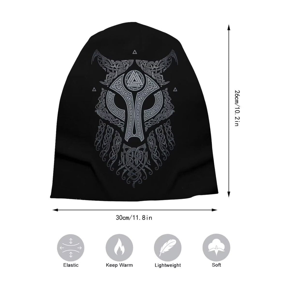 WorldNorse Viking Wolf Valknut Totem Beanie  - image 1