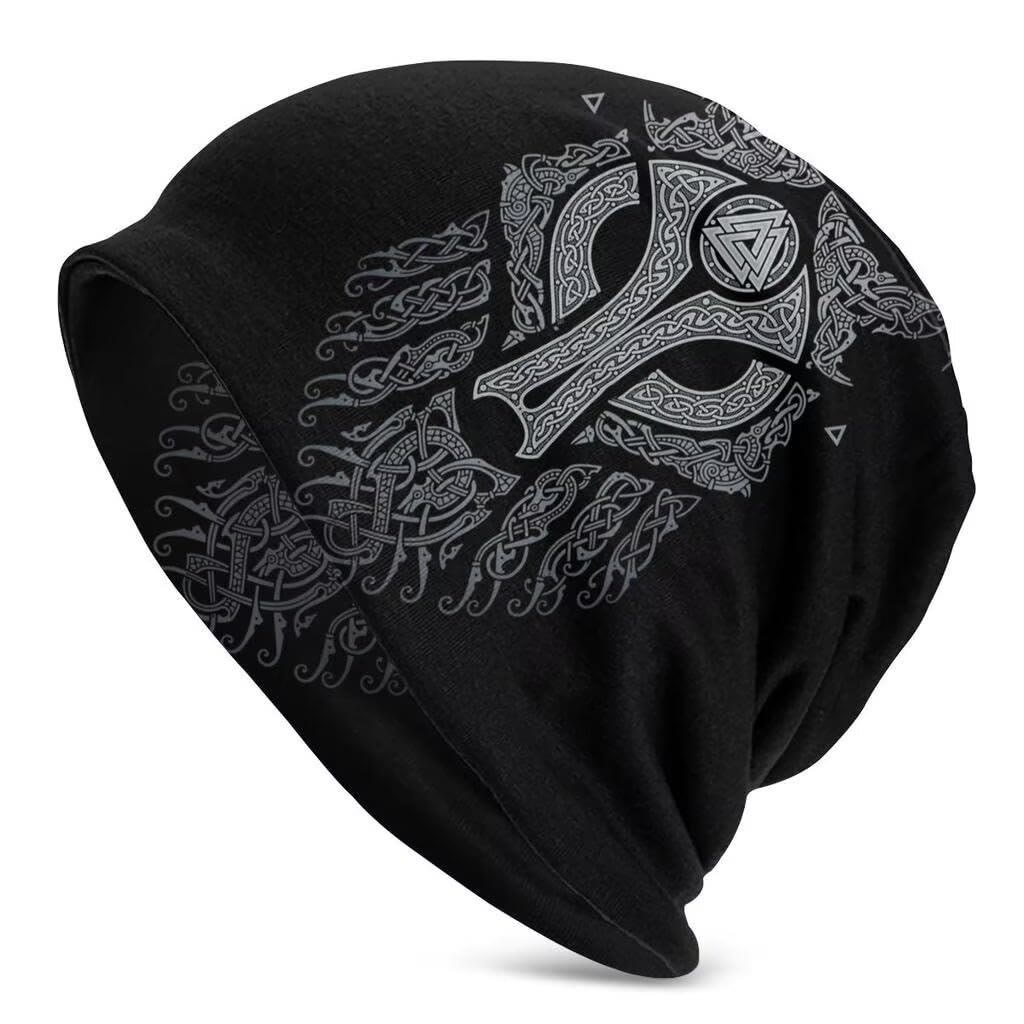 WorldNorse Viking Wolf Valknut Totem Beanie  - Wolves - image 0