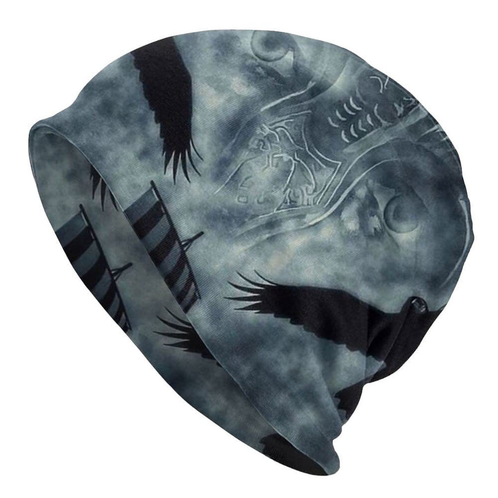 WorldNorse Viking Raven Skull Beanie  - Raven - image 1