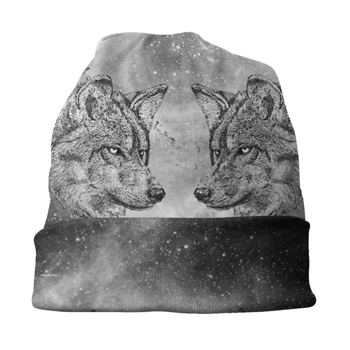Worldnorse Viking Wolves Gray Beanie