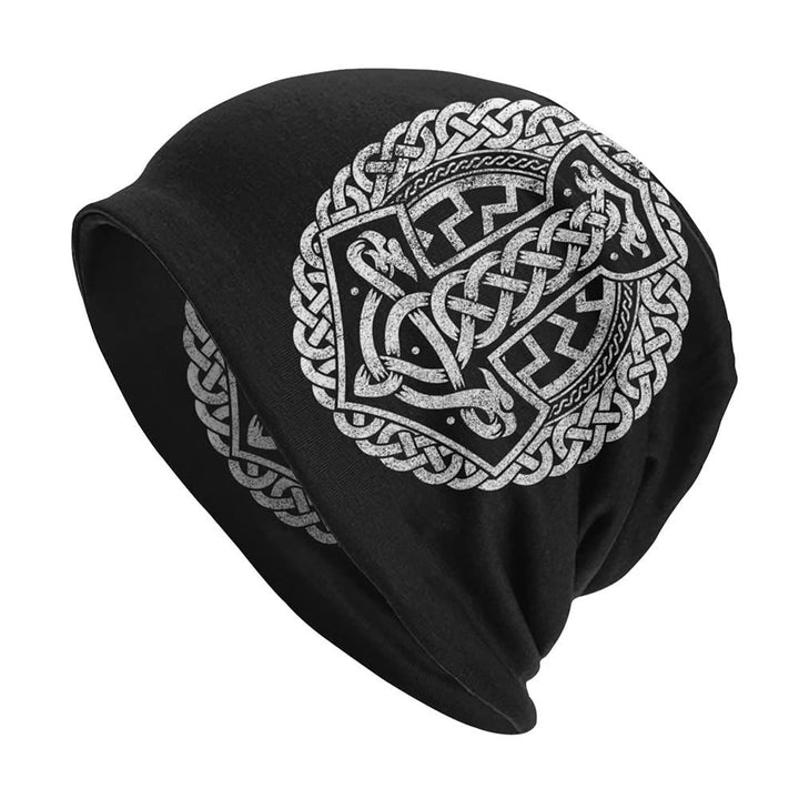 WorldNorse Viking Mjolnir Celtic Knot Beanie  - Mjolnir - image 0