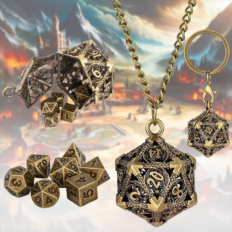 WorldNorse Twenty Sides Hollow Dice Necklace / Waist Chain / Keychain - image 1