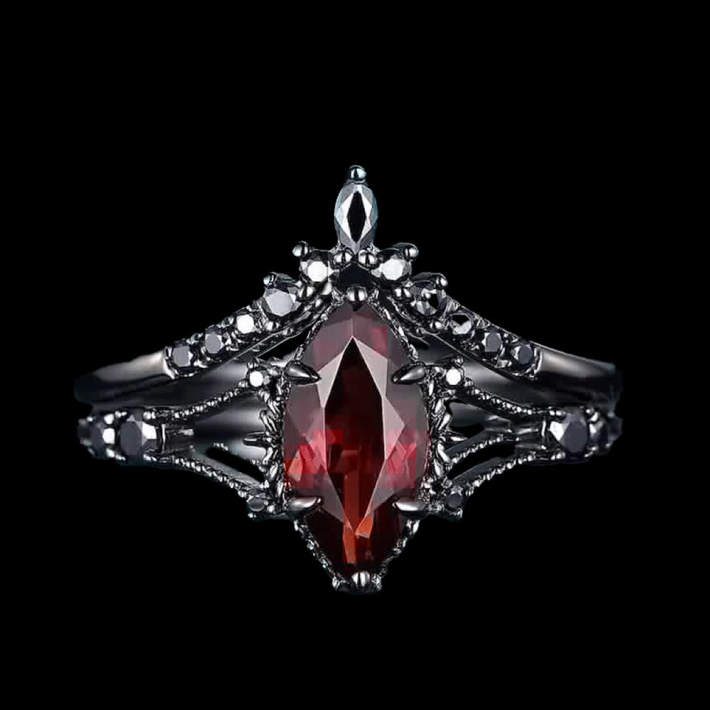 WorldNorse Garnet Crown Flame Ring - UK Size V1/2（US 11） - image 0