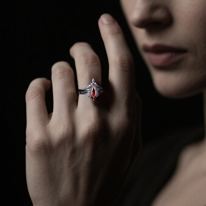 WorldNorse Garnet Crown Flame Ring - image 1