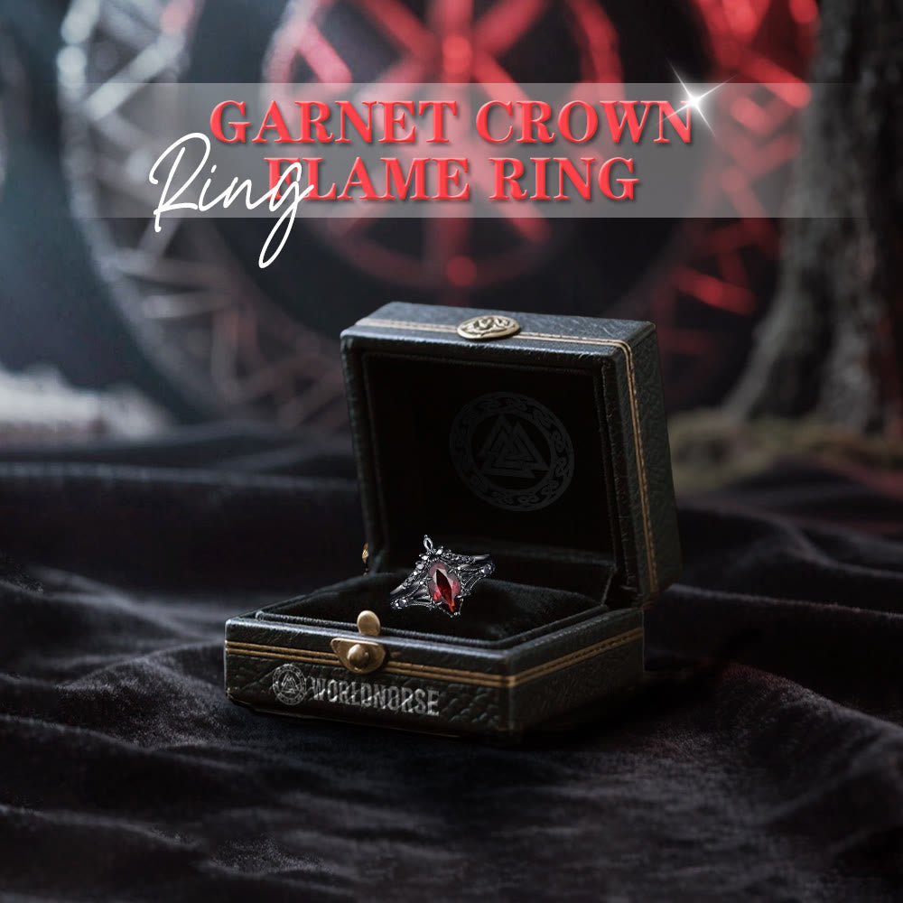 WorldNorse Garnet Crown Flame Ring - image 3