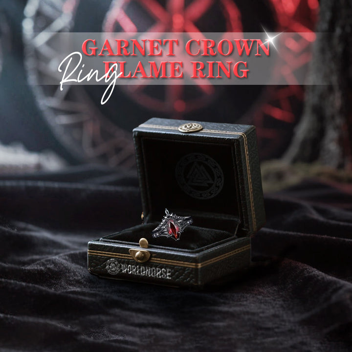 WorldNorse Garnet Crown Flame Ring - image 3