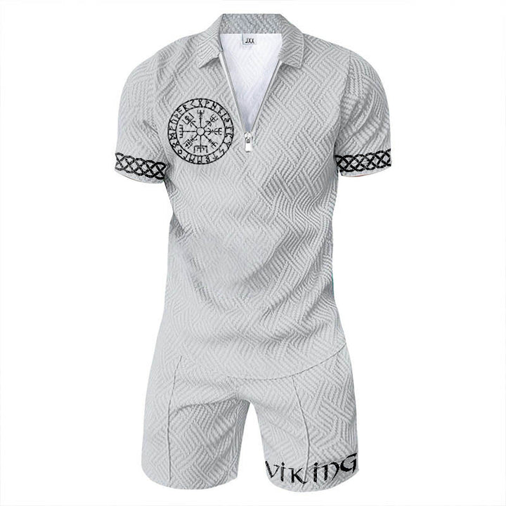 WorldNorse Celtic Knot Vegvisir Polo Shirt & Shorts Co-Ord Set