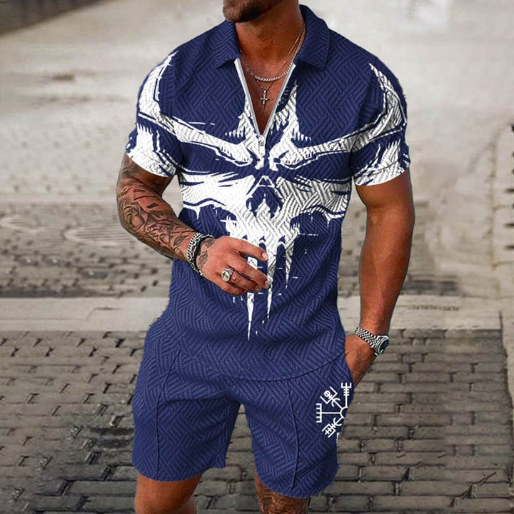 WorldNorse Odin's Fierce & Fearless Polo Shirt & Shorts Co-Ord Set