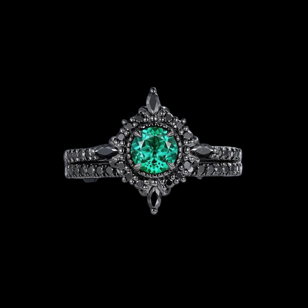 WorldNorse Emerald Norse Frost Ring - UK Size T1/2（US 10） - image 1