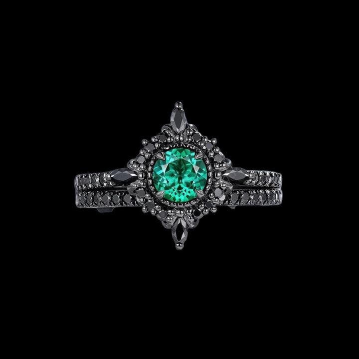 WorldNorse Emerald Norse Frost Ring - UK Size T1/2（US 10） - image 1