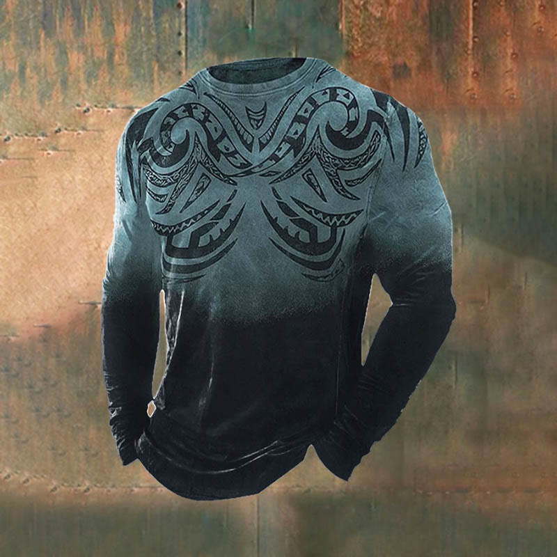 WorldNorse Viking Retro Waves Long T-shirt - US/UK/AU50，EU60 (5XL) - image 1