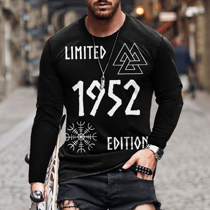WorldNorse Nineteen Fifty Two Helm Of Awe Valknut Long T-shirt - US/UK/AU50，EU60 (5XL) - image 1