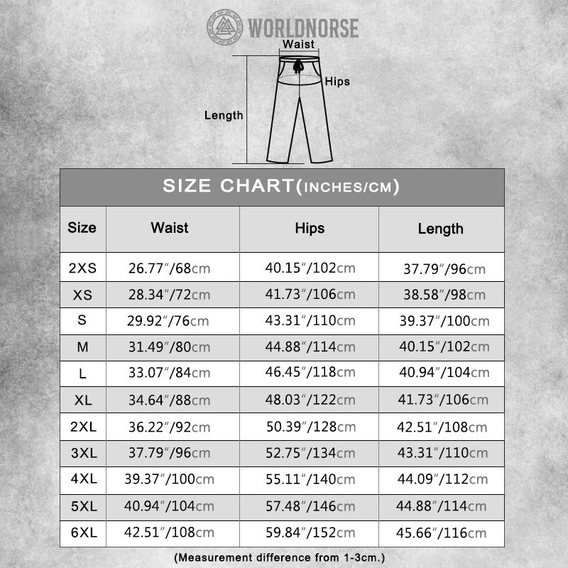 WorldNorse Viking Vegvisir Rune Drawstring Casual Pants - image 1