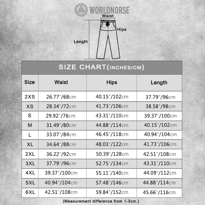 WorldNorse Viking Vegvisir Rune Drawstring Casual Pants - image 1