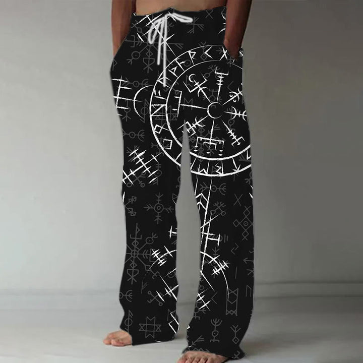 WorldNorse Viking Vegvisir Rune Drawstring Casual Pants - US/UK/AU52，EU62 (6XL) - image 0