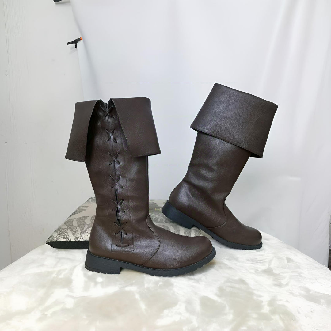 WorldNorse Viking Vintage Lace Up Low Heels Boots - image 9