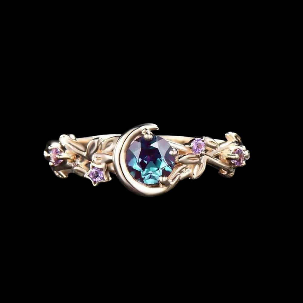 WorldNorse Moon Star Branch Ring - Rose Gold - UK Size T1/2（US 10） - image 1