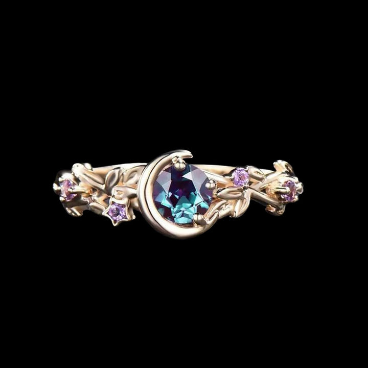WorldNorse Moon Star Branch Ring - Rose Gold - UK Size T1/2（US 10） - image 1