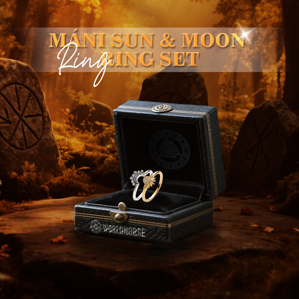 WorldNorse Máni Sun & Moon Ring Set - image 2