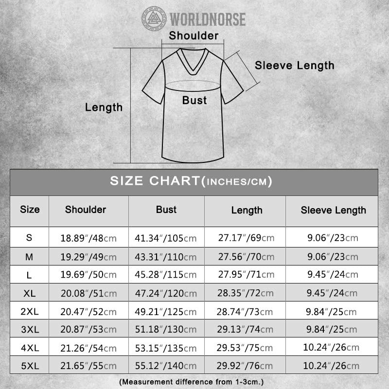 WorldNorse Viking Vintage Gold Tree Of Life Linen V-neck T Shirt - image 1