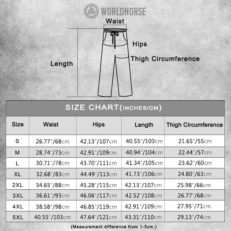 WorldNorse Viking Norse Dragon Valknut Rune Linen Pants - image 1