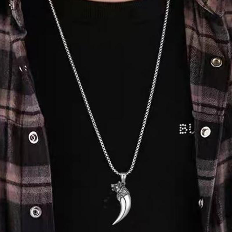 WorldNorse Handcrafted 925 Silver Wolf Tooth Necklace - image 1