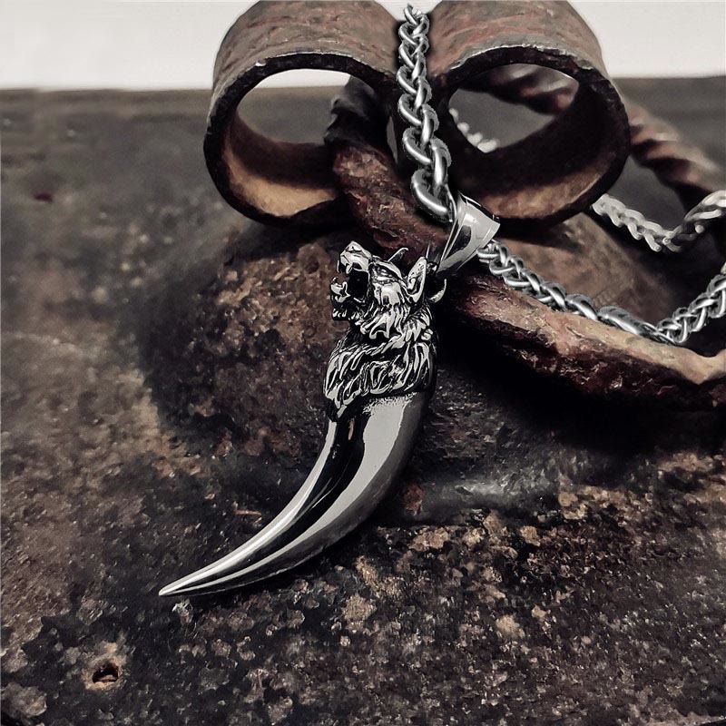 WorldNorse Handcrafted 925 Silver Wolf Tooth Necklace - 80cm - image 0