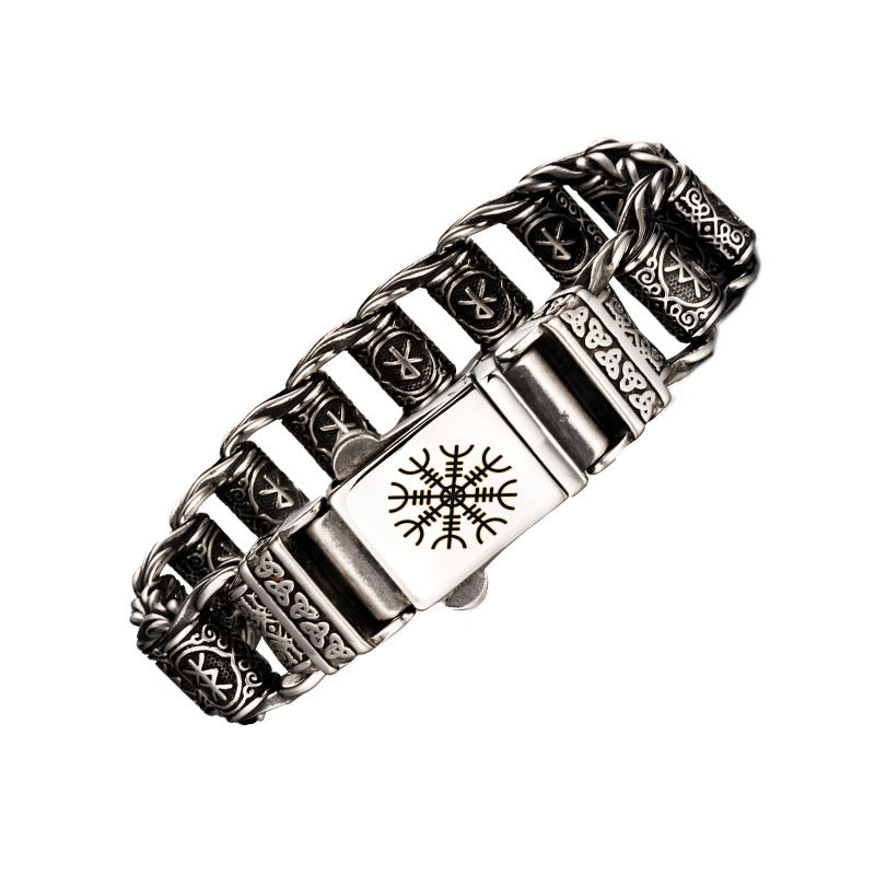 WorldNorse Viking Rune Barrel Chain Bracelet - Helm of Awe - 22cm - NO THANKS - image 9