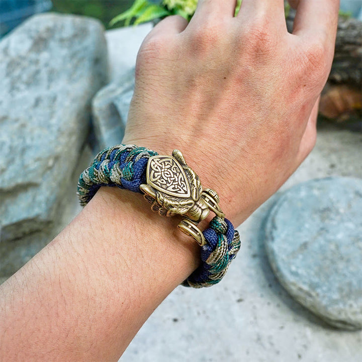 WorldNorse Viking Leopard Shield Paracord Braided Bracelet - image 4