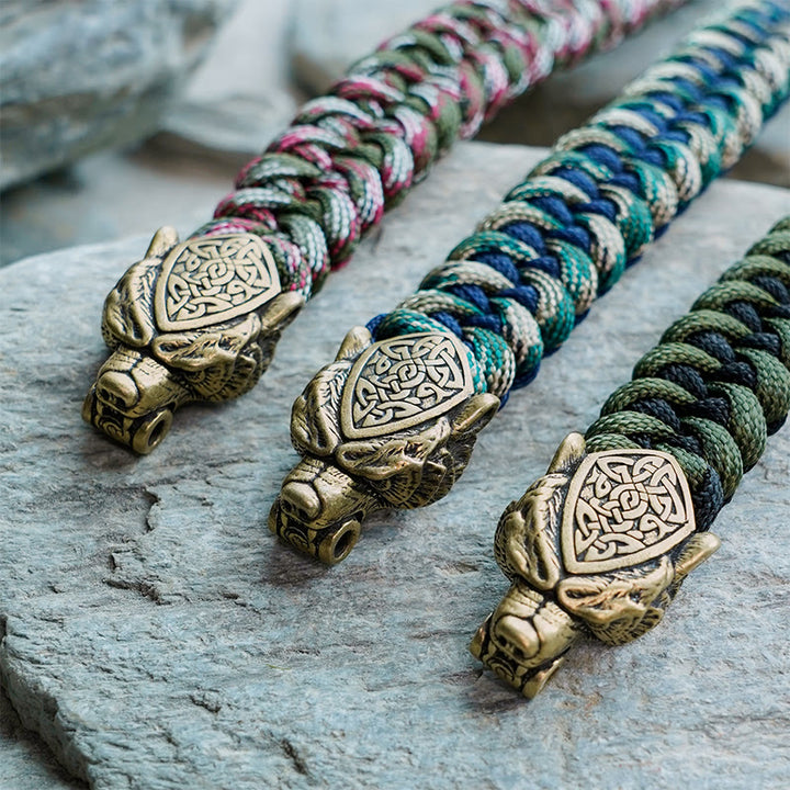 WorldNorse Viking Leopard Shield Paracord Braided Bracelet - image 13