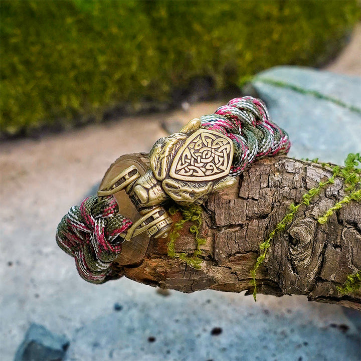WorldNorse Viking Leopard Shield Paracord Braided Bracelet - image 6