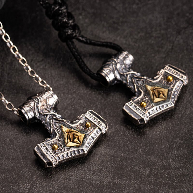 WorldNorse Handcrafted 925 Silver Mjolnir Stonehenge Necklace - image 4