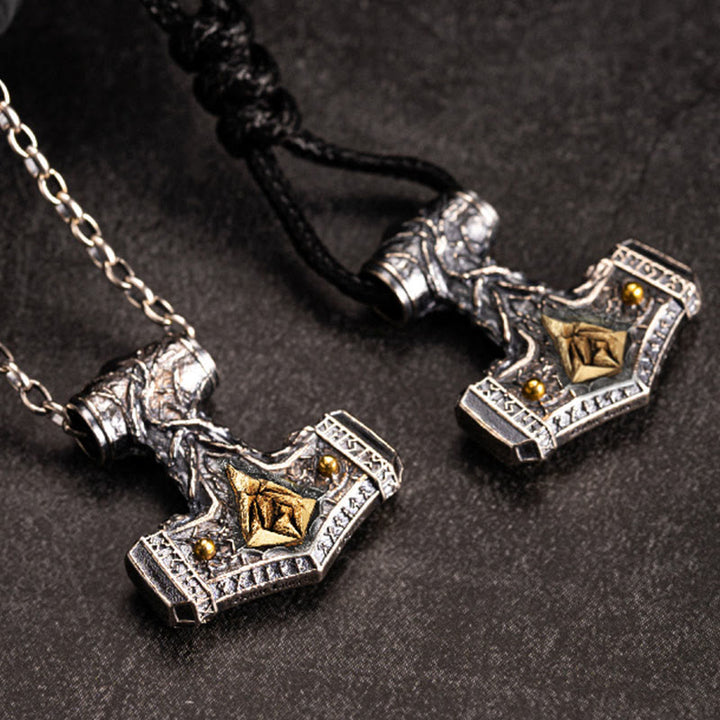 WorldNorse Handcrafted 925 Silver Mjolnir Stonehenge Necklace - image 4