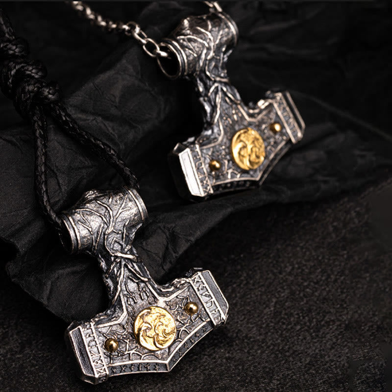 WorldNorse 925 Sterling Silver Mjolnir Norse Beast Emblem Necklace - image 4