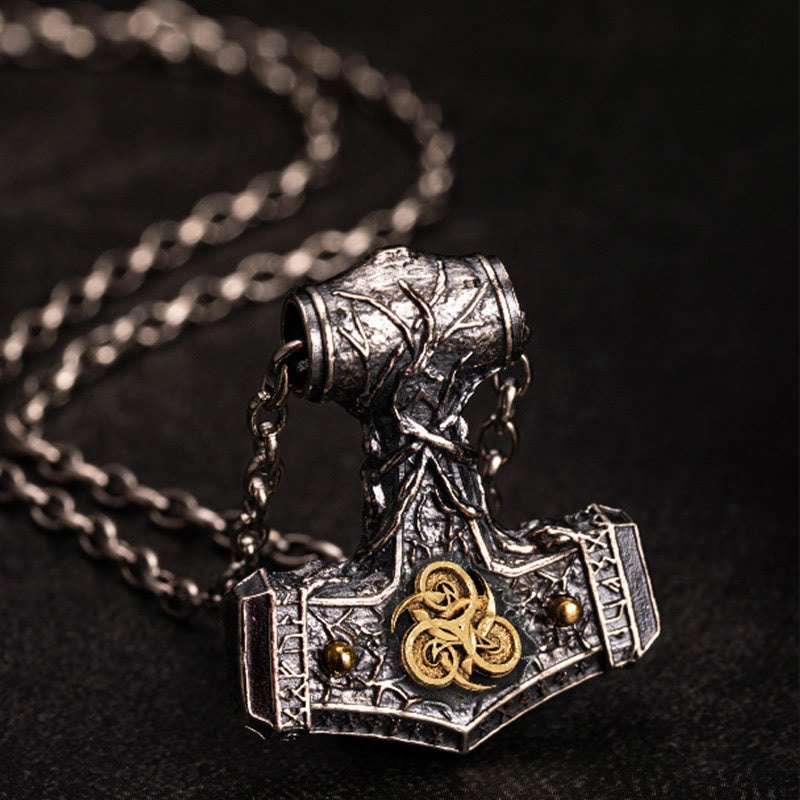 WorldNorse 925 Sterling Silver Thor Hammer Hurricane Force Necklace - With Chain - image 0