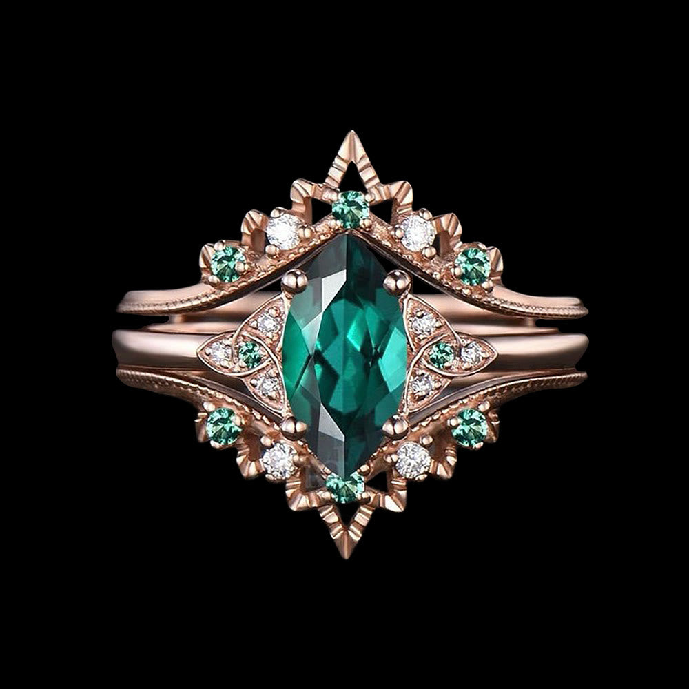 WorldNorse Eir's Emerald Grace Ring - UK Size T1/2（US 10） - image 1