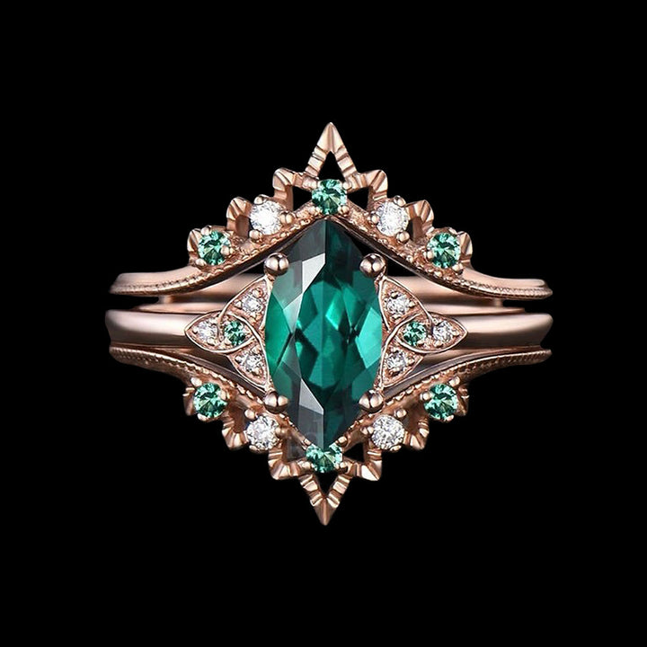 WorldNorse Eir's Emerald Grace Ring - UK Size T1/2（US 10） - image 1