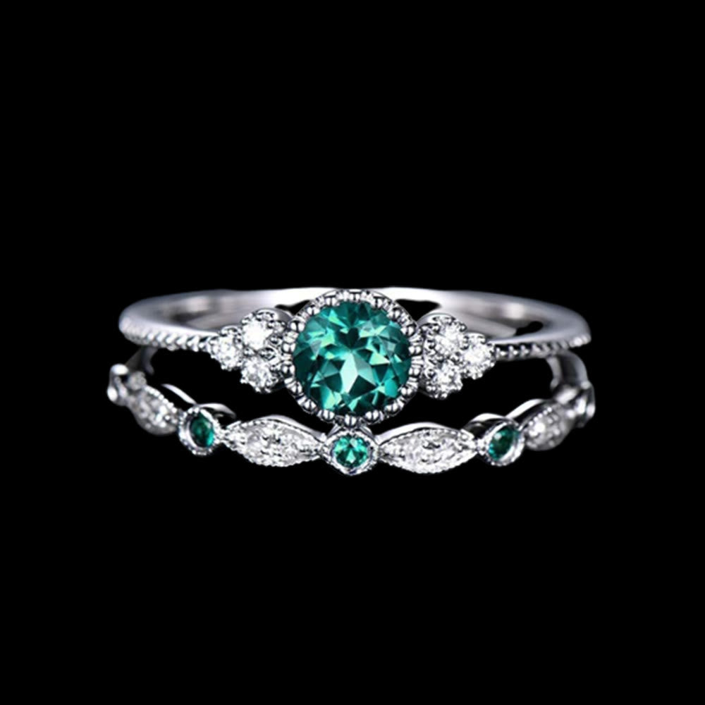 WorldNorse Norse Lovebond Ring - Green - UK Size T1/2（US 10） - image 0