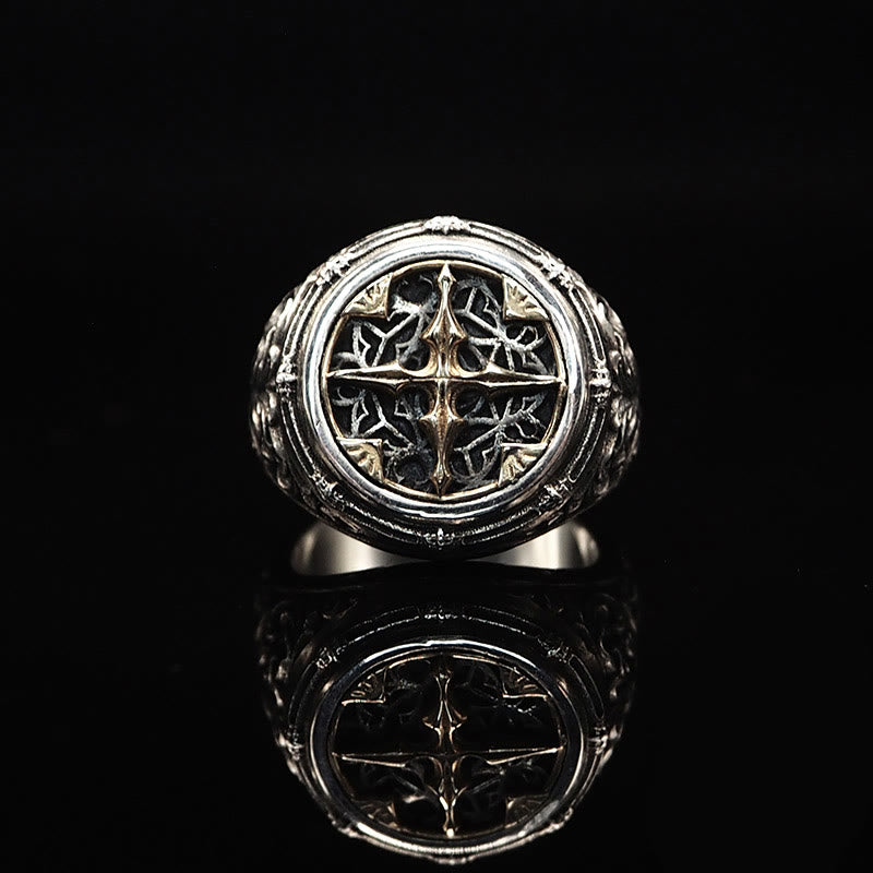 WorldNorse 925 Sterling Silver Baroque Signet Ring - Doji - UK Size V1/2（US 11） - image 8