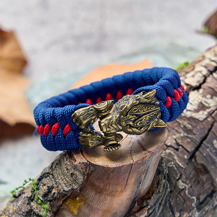 WorldNorse Viking Warrior Wolf Paracord Braided Bracelet - image 6